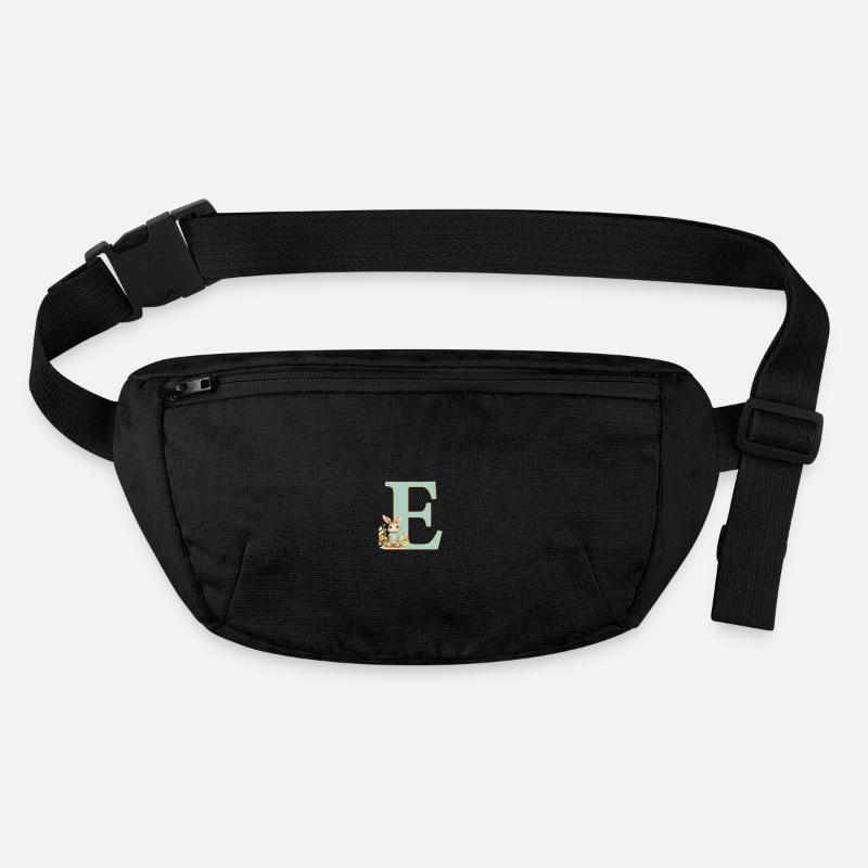 Lettre E, Monogramme, Fleurs, Lapin Sac banane recyclé Stanley/Stella
