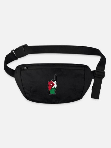 Drapeau jordanien numéro 1 utilisé - Sac banane recyclé Stanley/Stella - noir - Devant