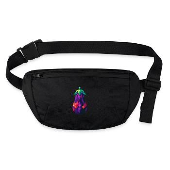 Aubergine géométrique abstraite - Color Design - Sac banane recyclé Stanley/Stella - noir - Devant