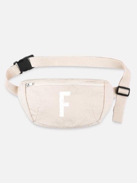 F-Buchstabe - Stanley/Stella recycelte Gürteltasche - Naturweiß - Vorne