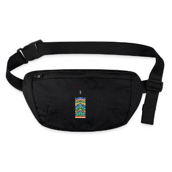 Korean temple's graphism - Stanley/Stella recycled Hip Bag  - black - Front