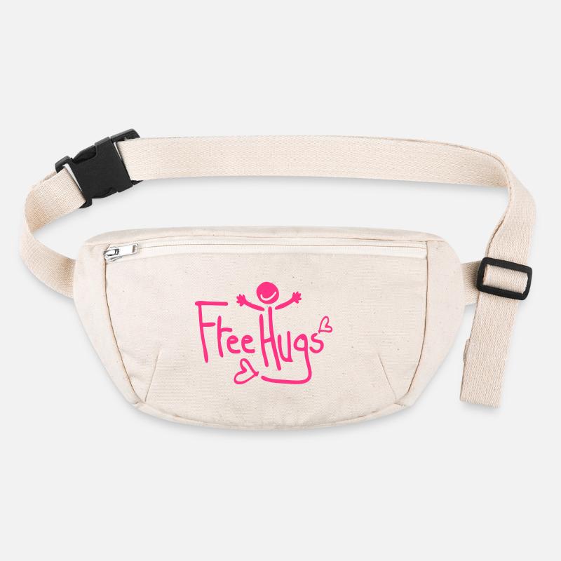 Free Hugs texte sourire visage Sac banane recyclé Stanley/Stella