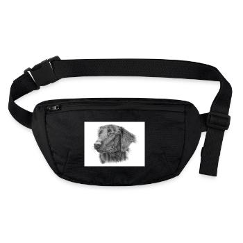 flatcoated retriever BW sticker - Stanley/Stella recycled Hip Bag  - black - Front