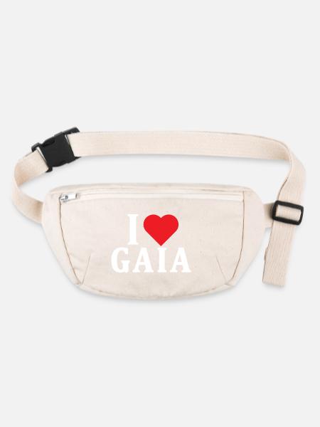 t-shirt I love Gaia t-shirt gift idea - Stanley/Stella recycled Hip Bag  - natural - Front