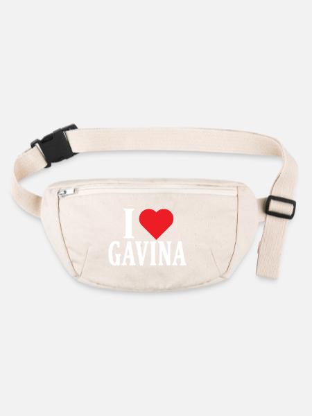 t-shirt I love Gavina t-shirt gift idea - Stanley/Stella recycled Hip Bag  - natural - Front