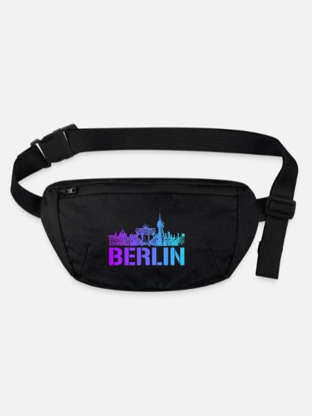 Berlin Skyline mit Berliner Wahrzeichen - Stanley/Stella recycelte Gürteltasche - Schwarz