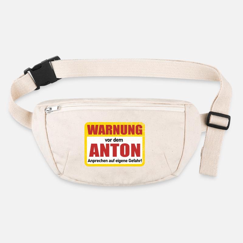 Anton Name Lustiges Warnschild Stanley/Stella recycelte Gürteltasche