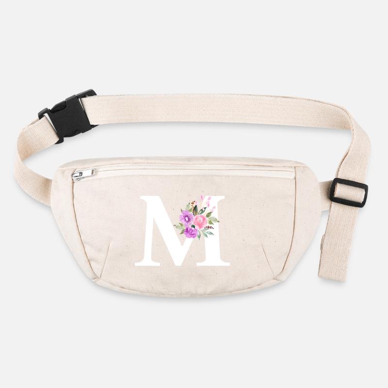 Lila Blumenbuchstabe m Stanley/Stella recycelte Gürteltasche
