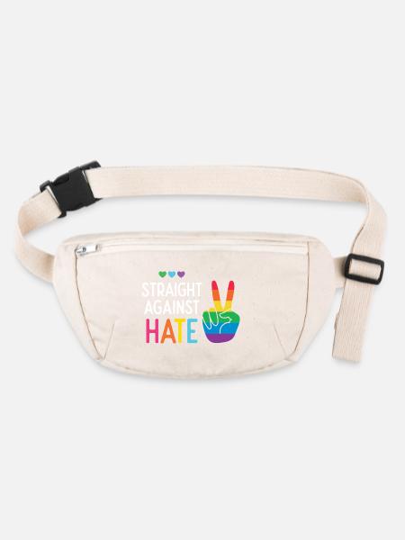 LGBT Pride Month - Direkt gegen Hass - Stanley/Stella recycelte Gürteltasche - Naturweiß - Vorne
