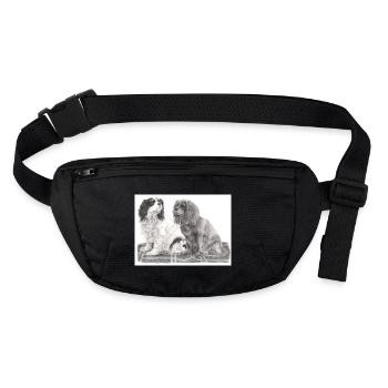 Autocollant Cavalier King Charles Spaniel - Sac banane recyclé Stanley/Stella - noir - Devant