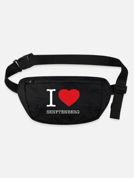 I LOVE SENFTENBERG - Stanley/Stella recycelte Gürteltasche - Schwarz - Vorne