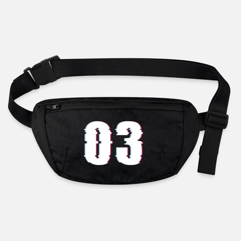 Three 3 Three 03 Number Effect Distorted Number Stanley/Stella recycled Hip Bag 
