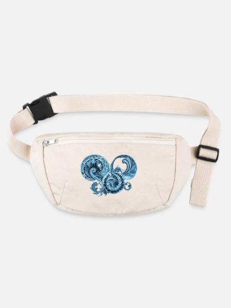 Blaues Ornament - Stanley/Stella recycelte Gürteltasche - Naturweiß - Vorne