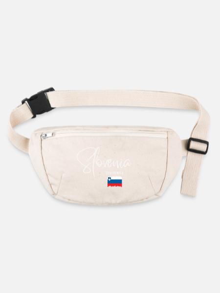 Made in Slovenia, slowenischer Stolz - Stanley/Stella recycelte Gürteltasche - Naturweiß - Vorne