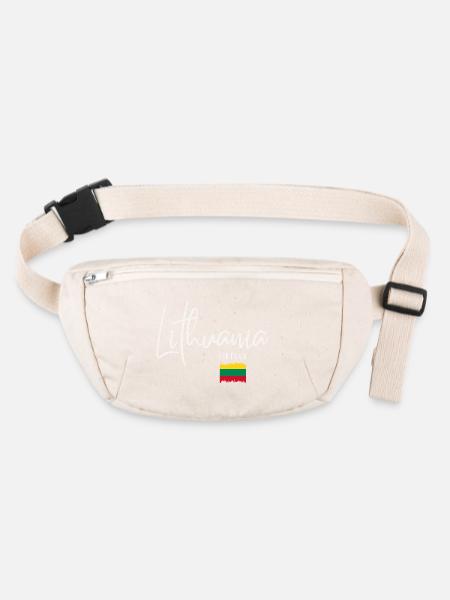 Lithuanian roots, flag of Lithuania - Stanley/Stella recycled Hip Bag  - natural - Front