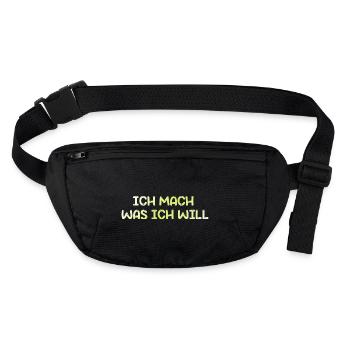 ich mach was ich will - Stanley/Stella recycelte Gürteltasche - Schwarz - Vorne