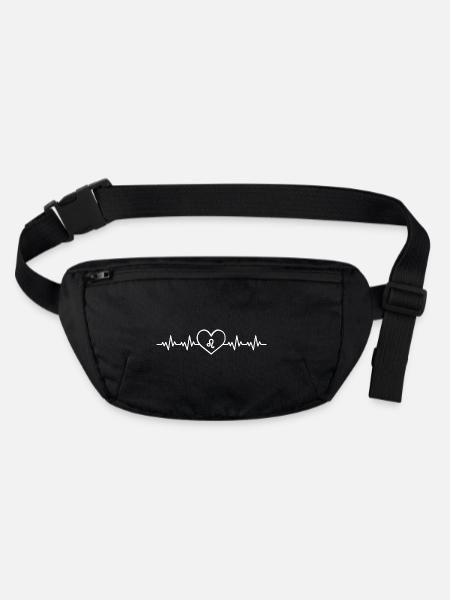 Löwe Sternzeichen Tierkreiszeichen Loewe Symbol - Stanley/Stella recycelte Gürteltasche - Schwarz - Vorne