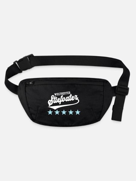 Bonuspapa Bester Stiefpapa Weltbester Stiefvater - Stanley/Stella recycelte Gürteltasche - Schwarz - Vorne