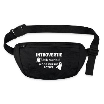 Introvertie furtive - Sac banane recyclé Stanley/Stella - noir - Devant