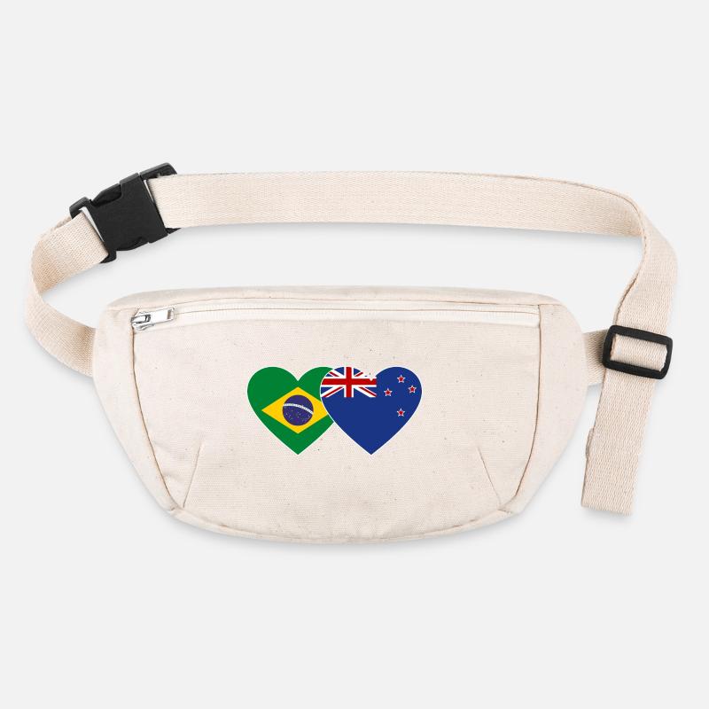 Brasilien Neuseeland Flagge Herz Stanley/Stella recycelte Gürteltasche