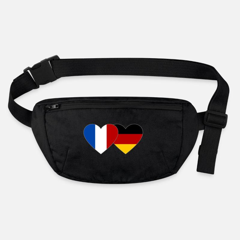 Frankreich Deutschland Flagge Herz Stanley/Stella recycelte Gürteltasche