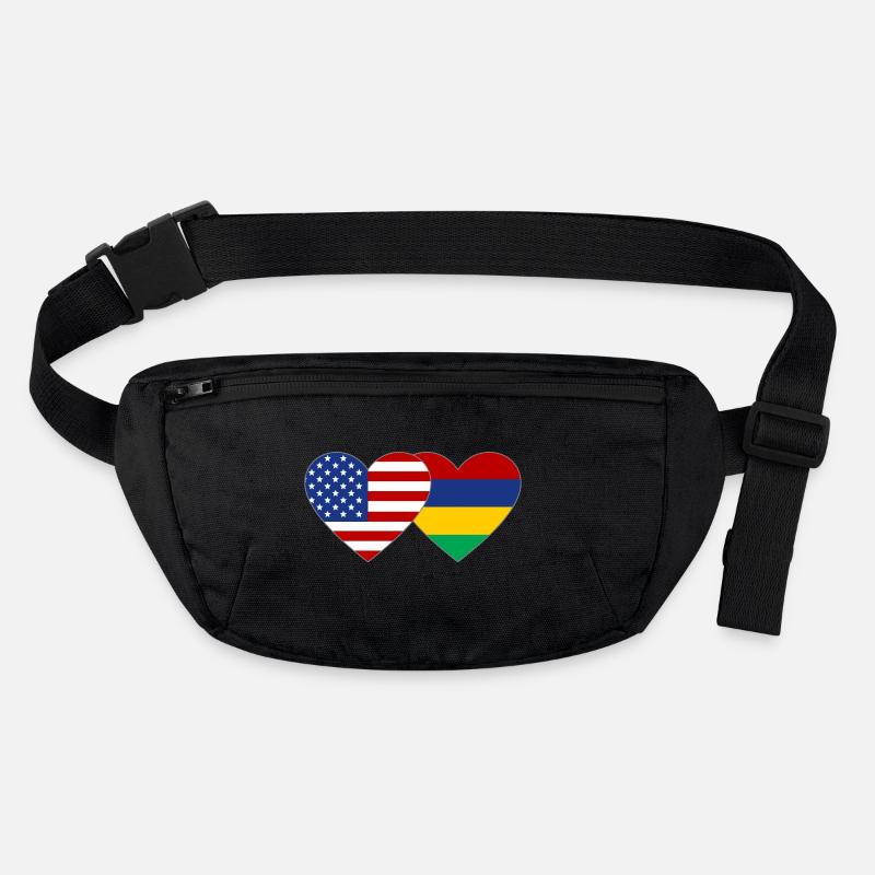 USA Mauritius Flagge Herz Stanley/Stella recycelte Gürteltasche