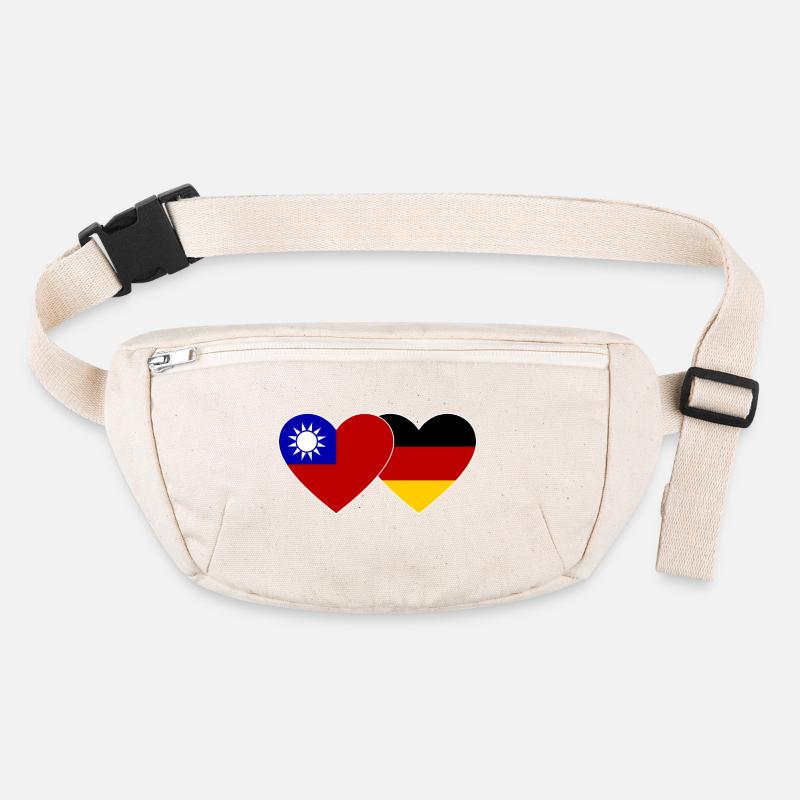 Taiwan Deutschland Flagge Herz Stanley/Stella recycelte Gürteltasche