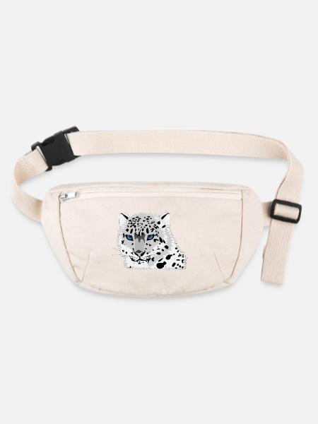 Schneeleopard - Stanley/Stella recycelte Gürteltasche - Naturweiß - Vorne