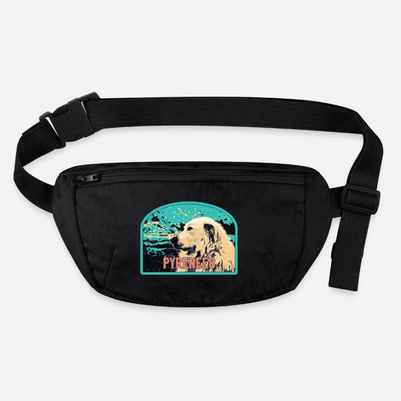 Pyrenäen-Schäferhund-Aufnäher: Berggefährte Stanley/Stella recycelte Gürteltasche