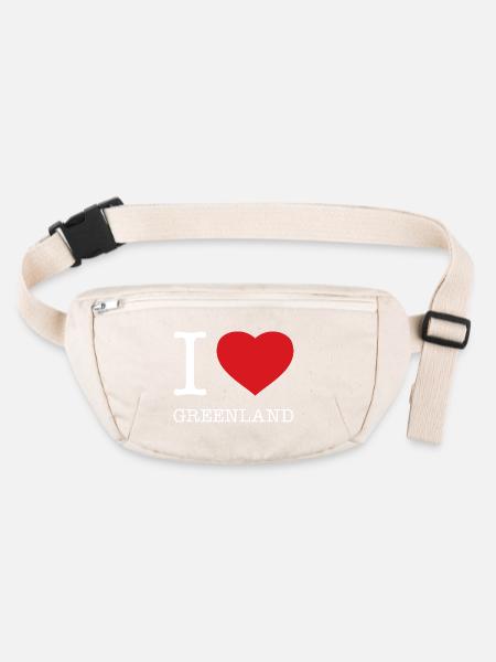 I LOVE GREENLAND Grönland - Stanley/Stella recycelte Gürteltasche - Naturweiß - Vorne