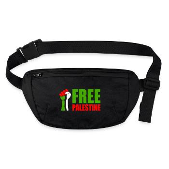 Free palestine - Sac banane recyclé Stanley/Stella - noir - Devant