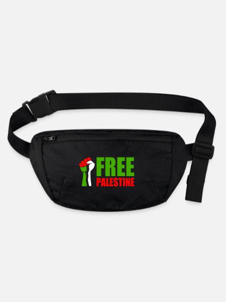 Free palestine - Sac banane recyclé Stanley/Stella - noir - Devant