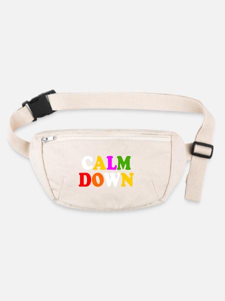 Calm down - Stanley/Stella recycelte Gürteltasche - Naturweiß - Vorne