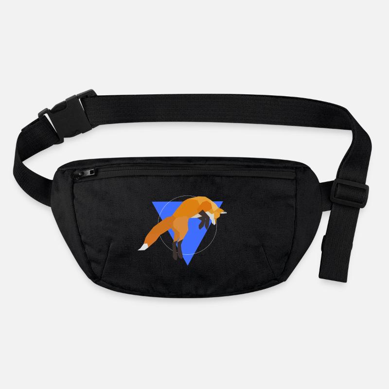 Geometric Fox Jumping - Stanley/Stella recycelte Gürteltasche - Schwarz