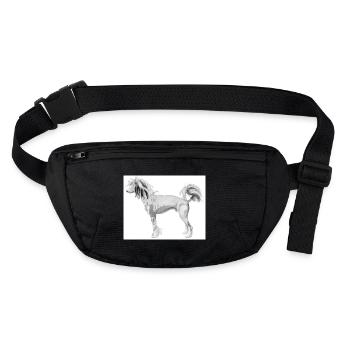 Autocollant chinois pour chien à crête - Sac banane recyclé Stanley/Stella - noir - Devant