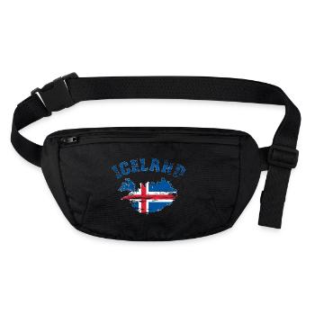 Carte murale de l’Islande Drapeau utilisé - Sac banane recyclé Stanley/Stella - noir - Devant