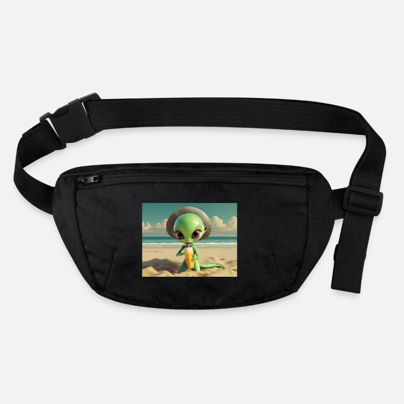 mignon petit vert rétro vintage extraterrestre bain de soleil Sac banane recyclé Stanley/Stella