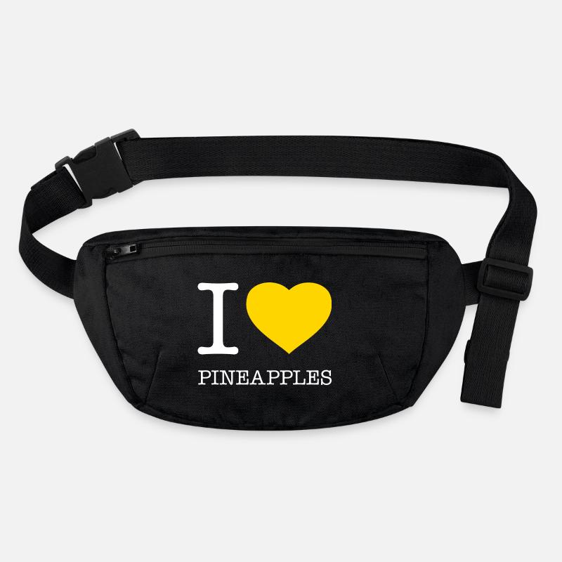 I LOVE PINEAPPLES - Stanley/Stella recycelte Gürteltasche - Schwarz