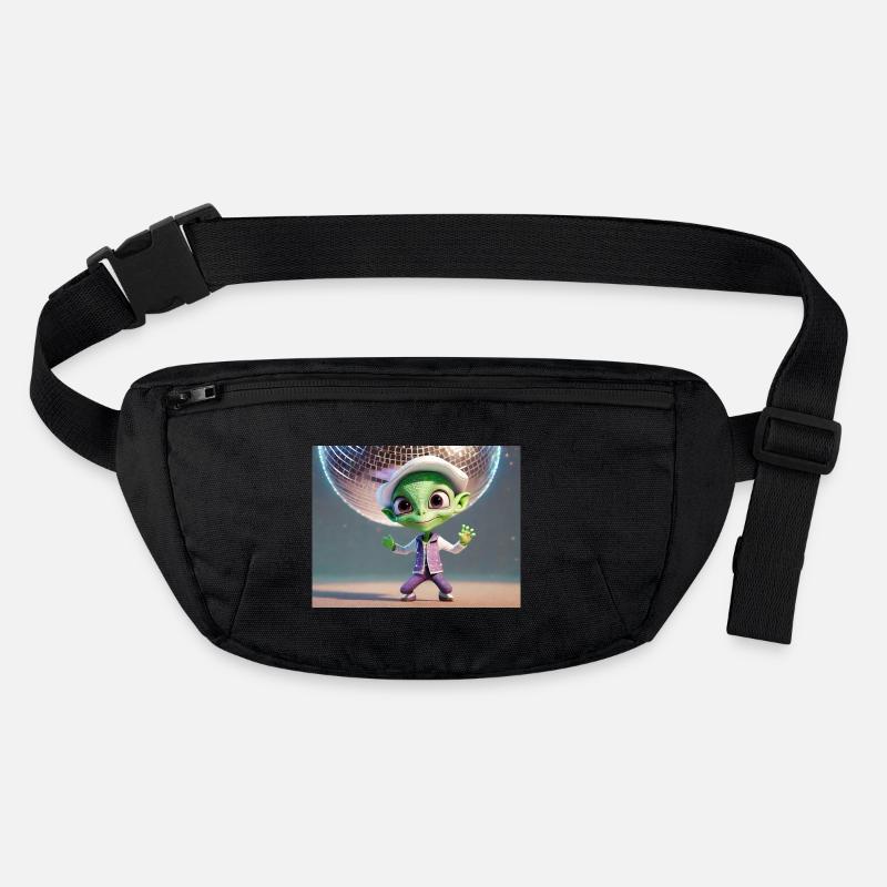 cute little green retro vintage alien dancing Stanley/Stella recycled Hip Bag 