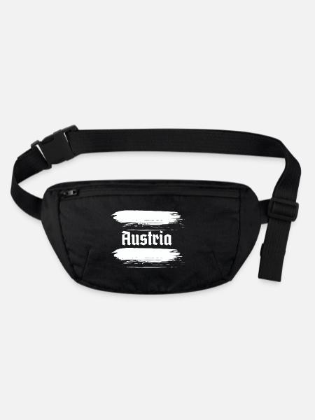 Austria Fussball weiss - Stanley/Stella recycelte Gürteltasche - Schwarz - Vorne