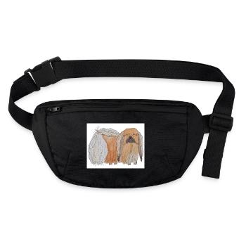 Autocollant pékinois - Sac banane recyclé Stanley/Stella - noir - Devant