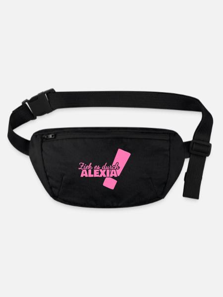 First name Alexia - Stanley/Stella recycled Hip Bag  - black - Front
