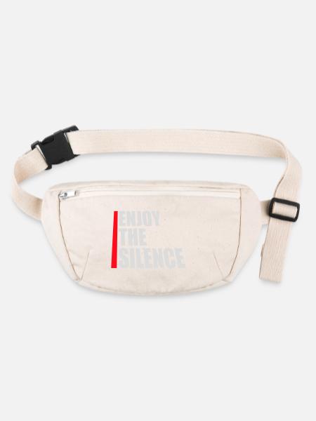 Enjoy The Silence Spruch Ruhe Stille Introvertiert - Stanley/Stella recycelte Gürteltasche - Naturweiß - Vorne