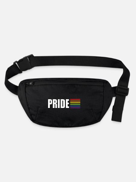 Pride rainbow flag - Stanley/Stella recycled Hip Bag  - black - Front