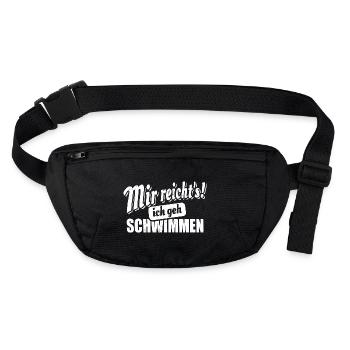 Mir reicht's ich geh schwimmen - Spruch - Stanley/Stella recycelte Gürteltasche - Schwarz - Vorne