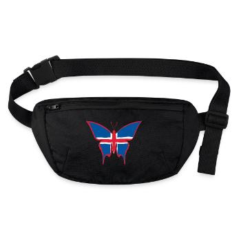 Drapeau de l’Islande papillon - Sac banane recyclé Stanley/Stella - noir - Devant