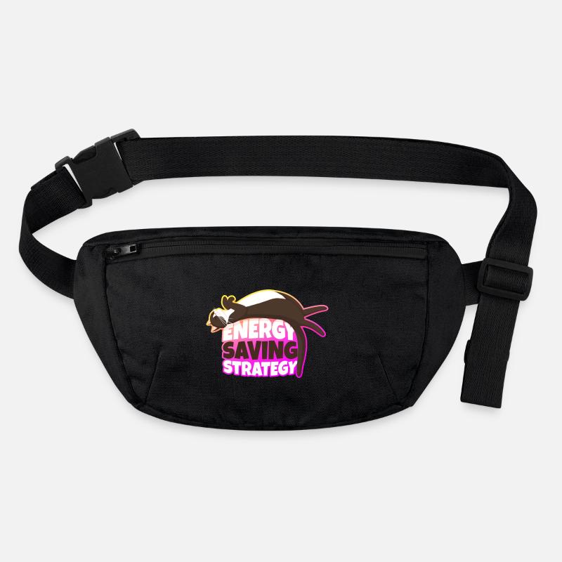 Relatable summer design for lazy tuxedo cat lover - Stanley/Stella recycled Hip Bag  - black