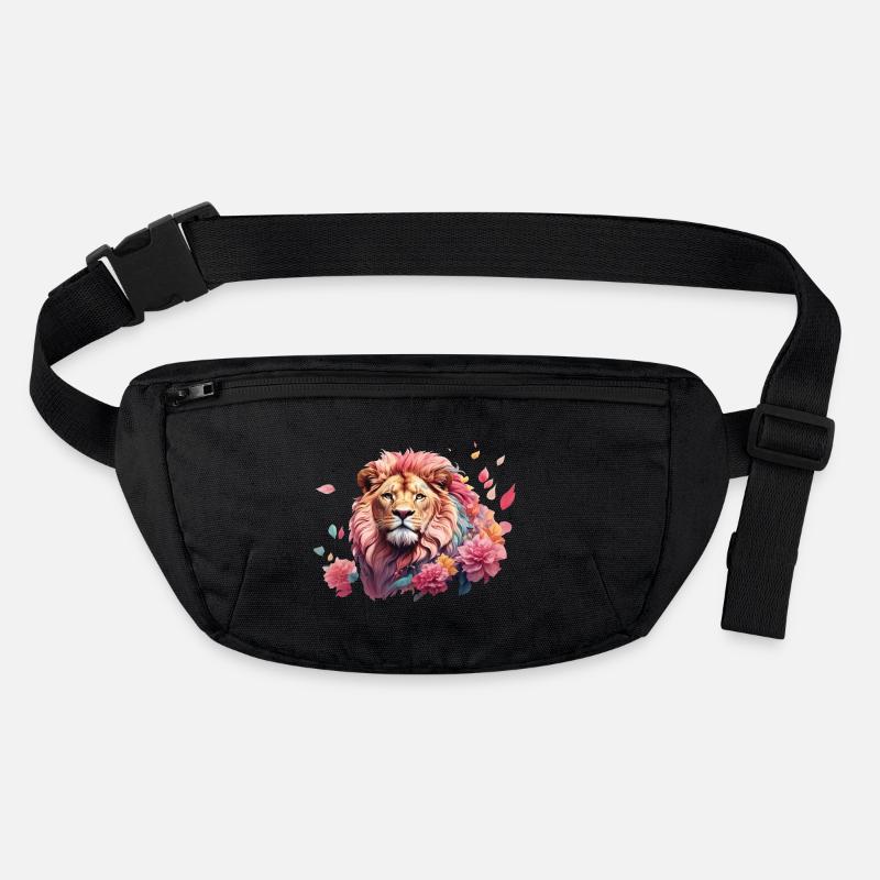 lion, predator, flowers, romantic, king, mane Stanley/Stella recycled Hip Bag 
