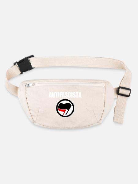 antifascista - Sac banane recyclé Stanley/Stella - blanc naturel - Devant