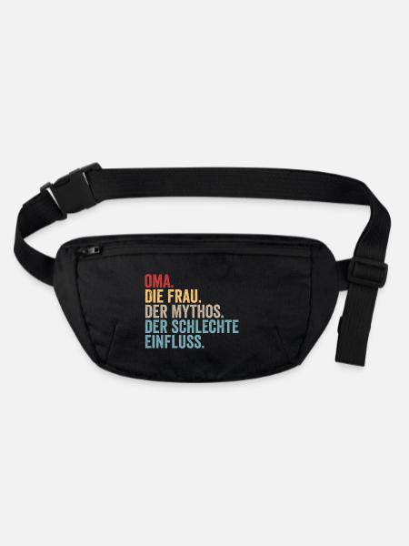 Großmutter Oma - Stanley/Stella recycelte Gürteltasche - Schwarz - Vorne